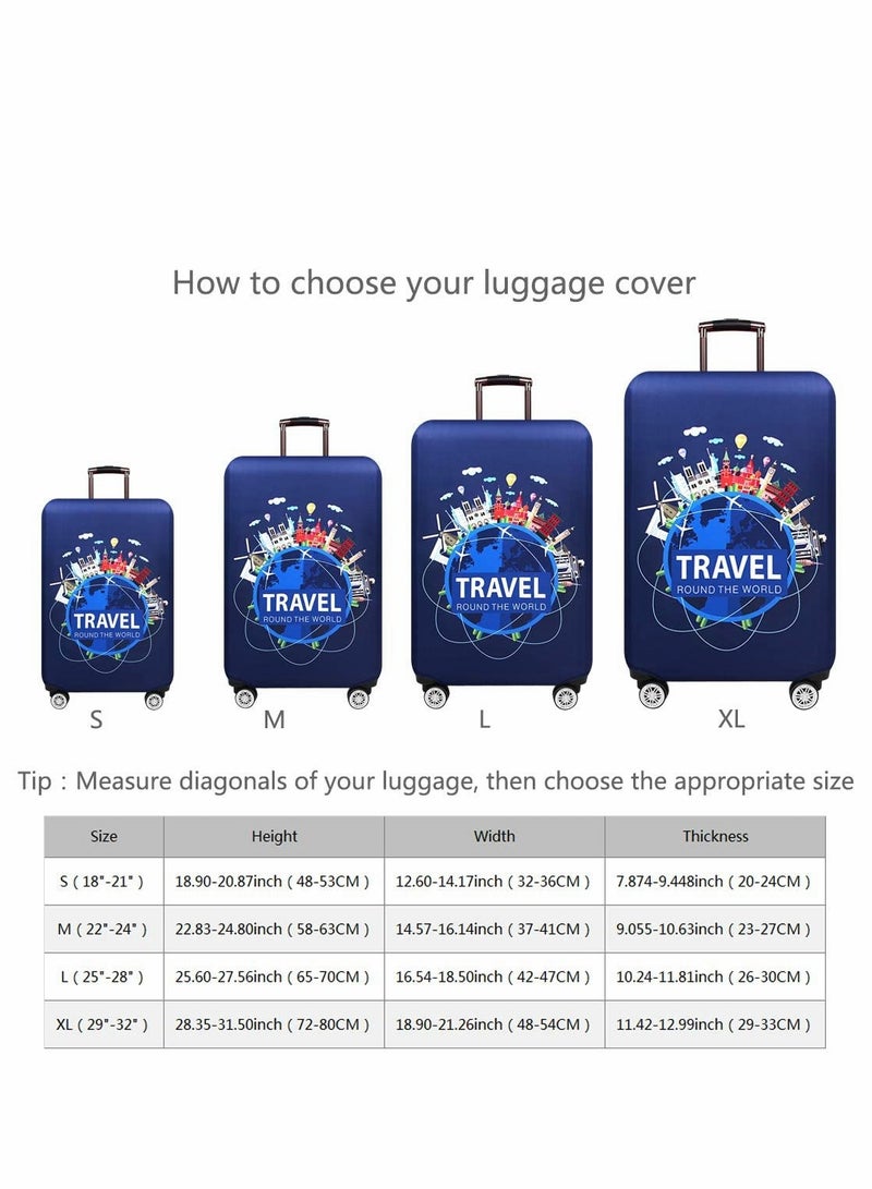 SOLARAE Thickened Travel Luggage Cover Spandex Suitcase Protector Washable Baggage Covers - Image 4