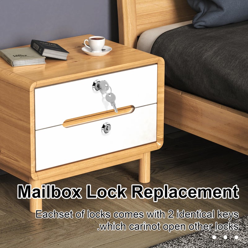 A AIRMACHIN A Set Silver Universal Stainless Toolbox Locks with Keys, Toolbox Iron Cabinet Insert Linkage Drawer Lock Set,180Â° Rotation Unlocking, Cabinet Hardware - Image 5