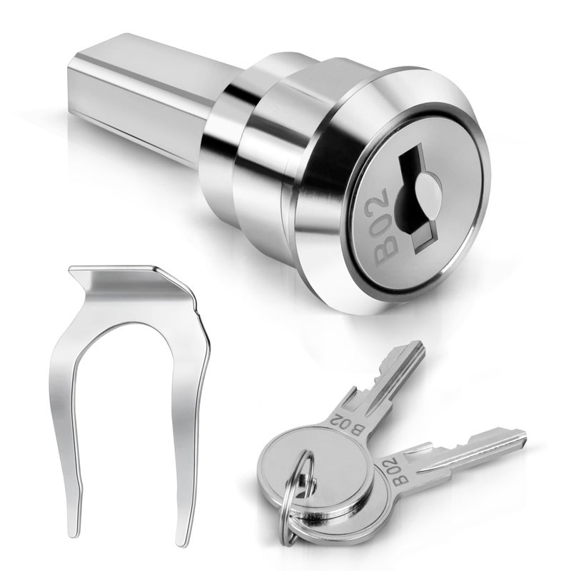 A AIRMACHIN A Set Silver Universal Stainless Toolbox Locks with Keys, Toolbox Iron Cabinet Insert Linkage Drawer Lock Set,180Â° Rotation Unlocking, Cabinet Hardware - Image 1
