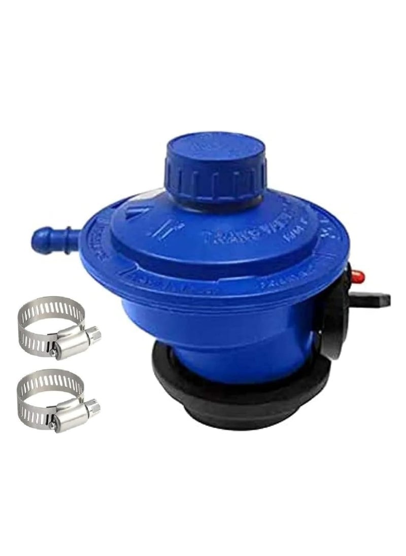 Generic - GAS REGULATOR ,patio gas regulator, Gas Grill Control Valve Table Top Regulator with intel pressure 0.3-16Bar, 22MM  ,90mBAR , CLIP ON TYPE, Gas cylinder regulator - Image 1