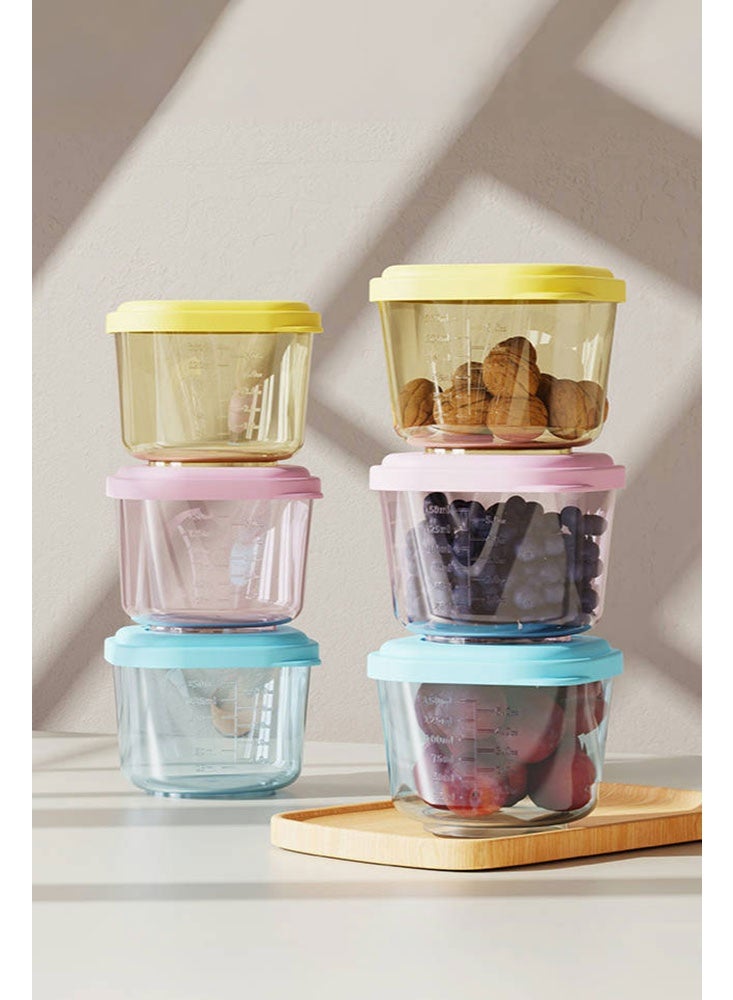 سوبر زي يوث 6 قطعة تخزين أغذية الأطفال مع غطاء ، قابلة لإعادة الاستخدام حاويات أغذية الرضع الجرار ، 150 مللي - Image 1