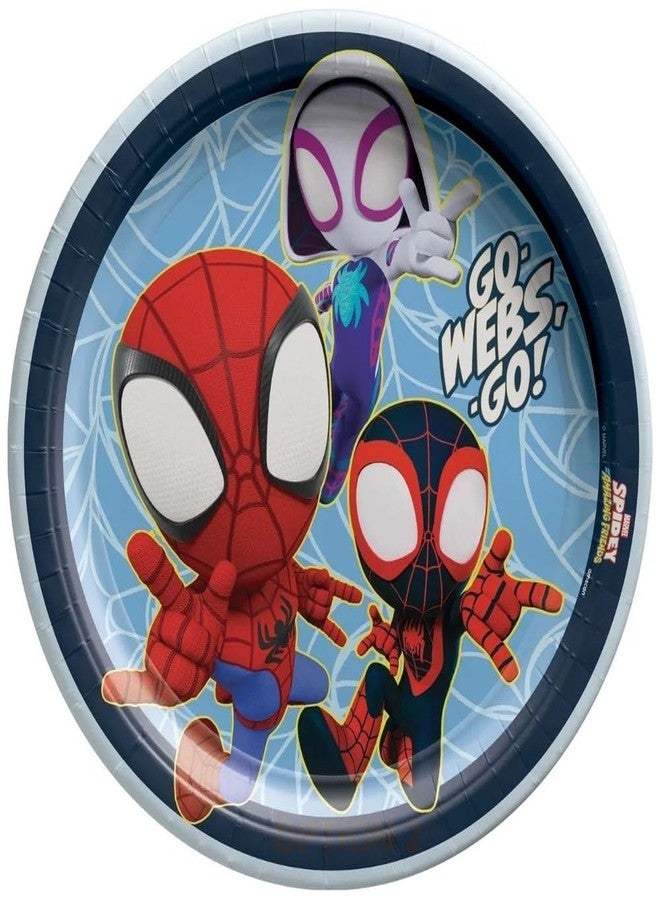Amscan Multicolor Spidey & His Amazing Friends Round Paper Plates (9") Pack of 8 - Vibrant Party Tableware for Birthdays, Celebrations & Events - Image 2