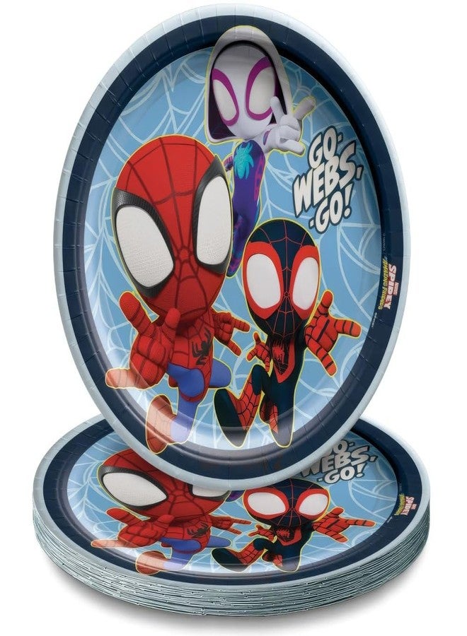 Amscan Multicolor Spidey & His Amazing Friends Round Paper Plates (9") Pack of 8 - Vibrant Party Tableware for Birthdays, Celebrations & Events - Image 1