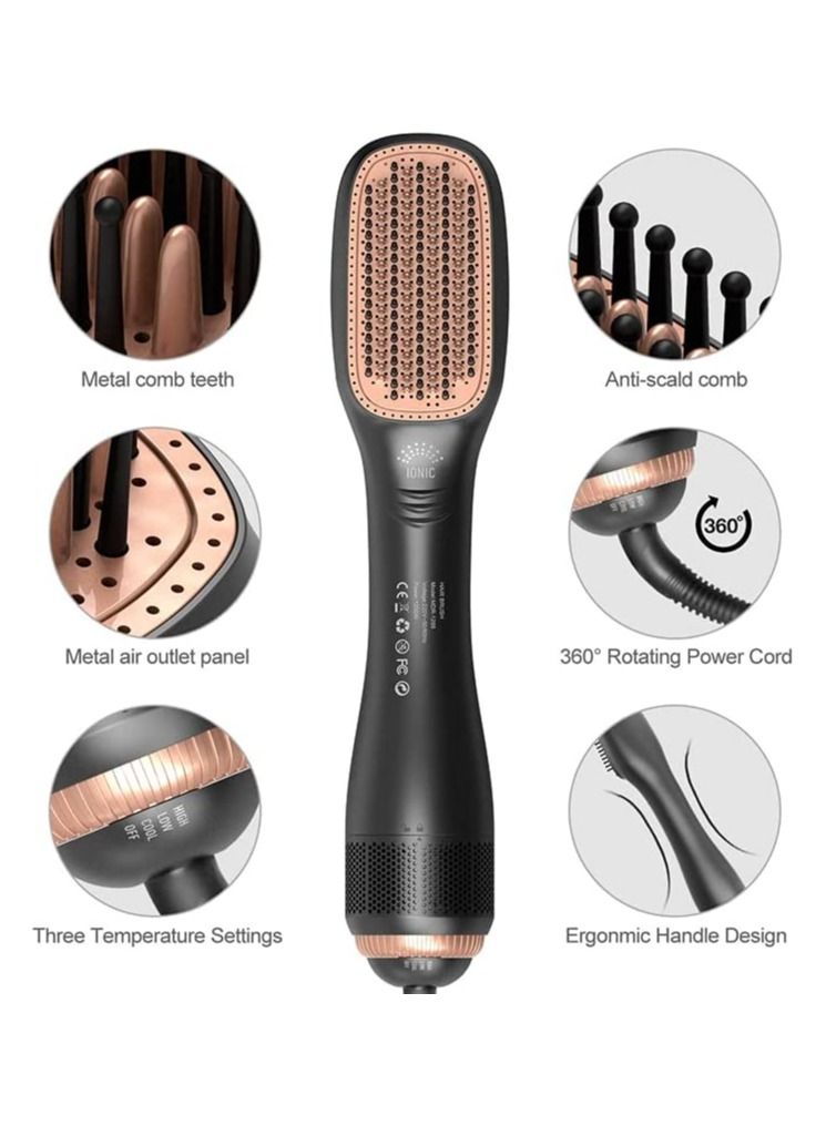 2 In 1 Professional Hair Dryer Brush Negative Ion Blow Dryer Straightening Brush Hot Air Styling Comb Electric Hair Straightener Styler - Image 4