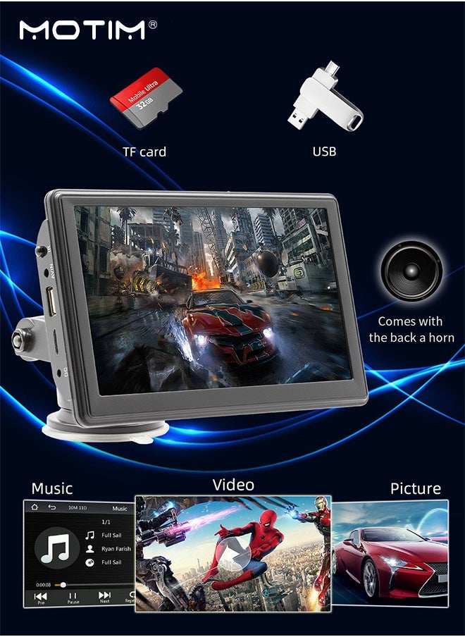 Motim - Wireless CarPlay with 7 Inch Screen, Supports Apple CarPlay and Android Auto, Touch Screen Car MP5 Player Car Audio - WiFi, Bluetooth, FM, Car Portable Console Adapter, Link FM Transmitter AUX Output USB TF - Image 1
