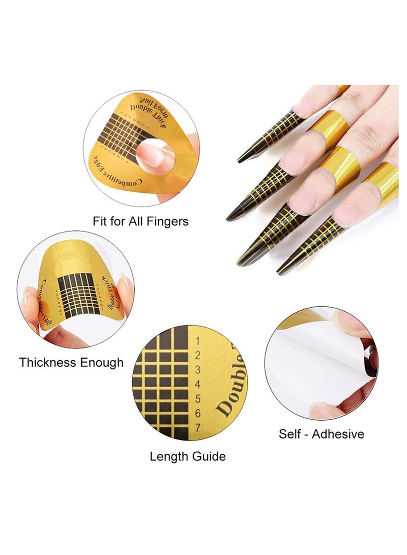 SYOSI Nail Forms, Thick Nail Art Tips Extension Forms, Durable Acrylic Nail Paper Forms for Gel Nail, Nail Former Stickers with Numbers Marked, Professional Liquid Monomer, Set of 200 - Image 2