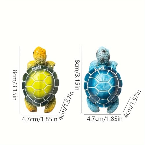 JARPSIRY Cute Climbing Tortoise Flower Pot Hugger Figurines Resin Hanging Turtle Statue Planter Pot Decorations for Home Garden Fence Balcony Patio Lawn Yard Ornaments (Blue Sea Turtle) - Image 5
