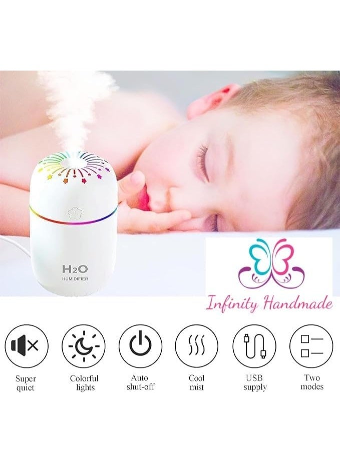 Mini cool mist humidifier, colorful USB personal computer cool mist humidifier, ultra-quiet, two adjustable mist modes for bedroom, car, office - Image 3