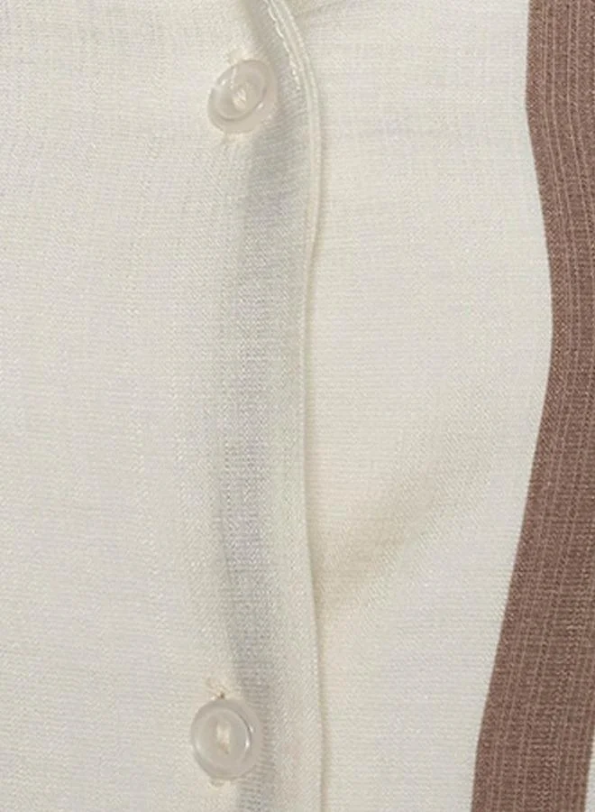 Ulla Popken Ulla Popken Striped Women Shirt Dress with Tie Up Belt