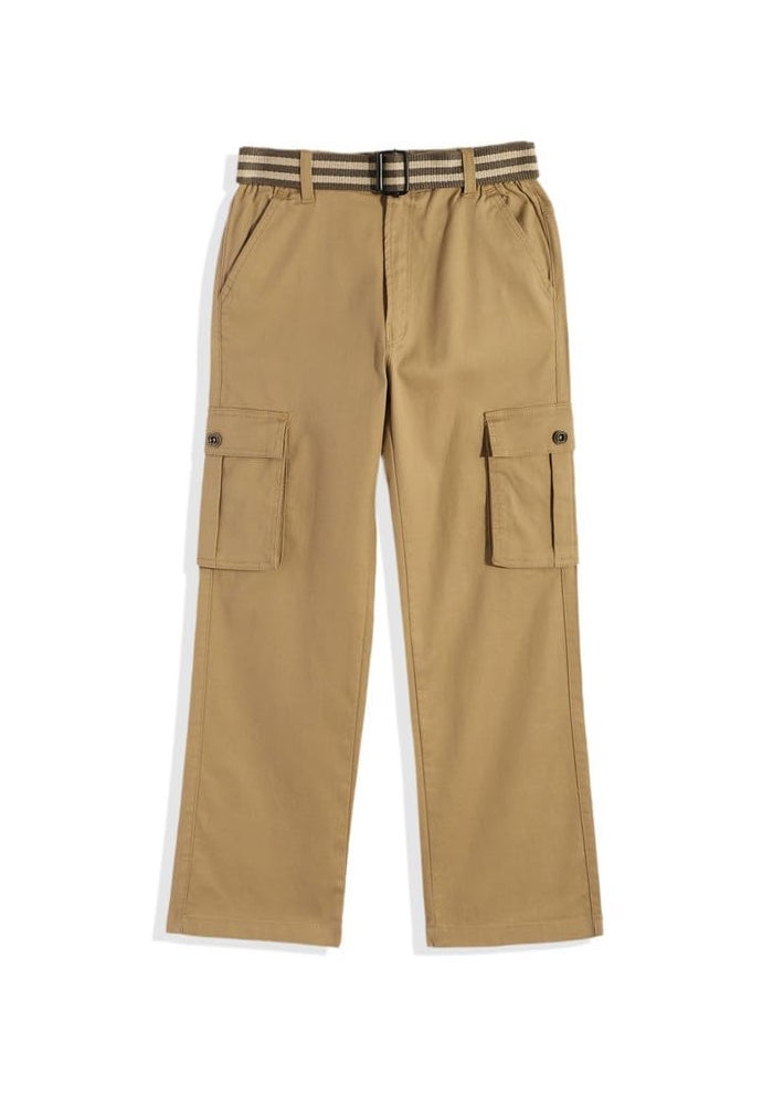 CAVIO Boys Cotton Casual Solid Regular Fit Cargo Pants with Multiple Pockets - Image 1