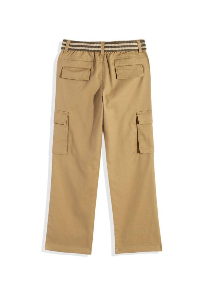CAVIO Boys Cotton Casual Solid Regular Fit Cargo Pants with Multiple Pockets - Image 2