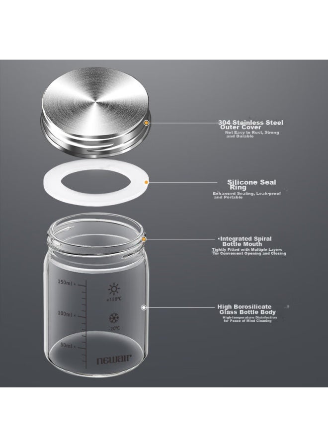 Newair Bird's Nest Dispensing Bottle, Steamable, Heat-resistant, Stew Pot, Glass Cup, Empty Bottle, Household Food-grade, Fish Maw, Small Sealed Jar - Image 4