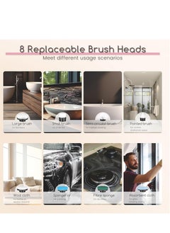 دي اس بي DSP Electric Spin Scrubber, IPX7 Waterproof, Adjustable Telescopic Pole Adjustable Angles, 3 speeds Electric Spin Brush for Cleaning Bathroom Tub Floor Tile Basin, LED Display  - Image 5