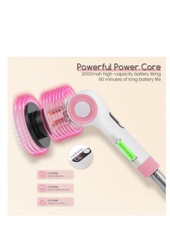 دي اس بي DSP Electric Spin Scrubber, IPX7 Waterproof, Adjustable Telescopic Pole Adjustable Angles, 3 speeds Electric Spin Brush for Cleaning Bathroom Tub Floor Tile Basin, LED Display  - Image 4
