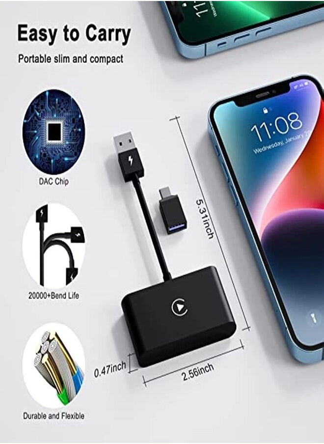 Generic - Wireless CarPlay Adapter,Wireless Carplay Dongle,Plug & Play 5GHz WiFi Online Update,Low Latency,Easy to Install,Support Newest iOS 16 - Image 1