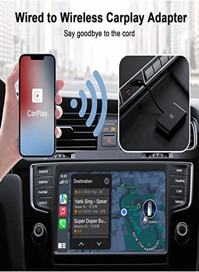 Generic - Wireless CarPlay Adapter,Wireless Carplay Dongle,Plug & Play 5GHz WiFi Online Update,Low Latency,Easy to Install,Support Newest iOS 16 - Image 1