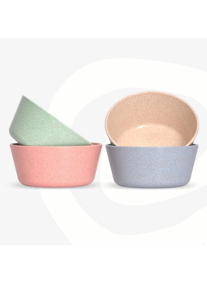 Eha Eha Set of 4 Earth-Friendly Small Curry Bowls for Kitchen | 175 ml | Made with Bamboo Fibers & Rice Husk | Microwave Safe Bowl (Reheat Only) | for Hot & Cold Serving Bowl Set | Multicolor - Image 1