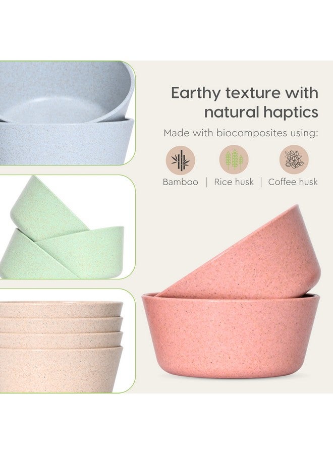 Eha Eha Set of 4 Earth-Friendly Small Curry Bowls for Kitchen | 175 ml | Made with Bamboo Fibers & Rice Husk | Microwave Safe Bowl (Reheat Only) | for Hot & Cold Serving Bowl Set | Multicolor - Image 5