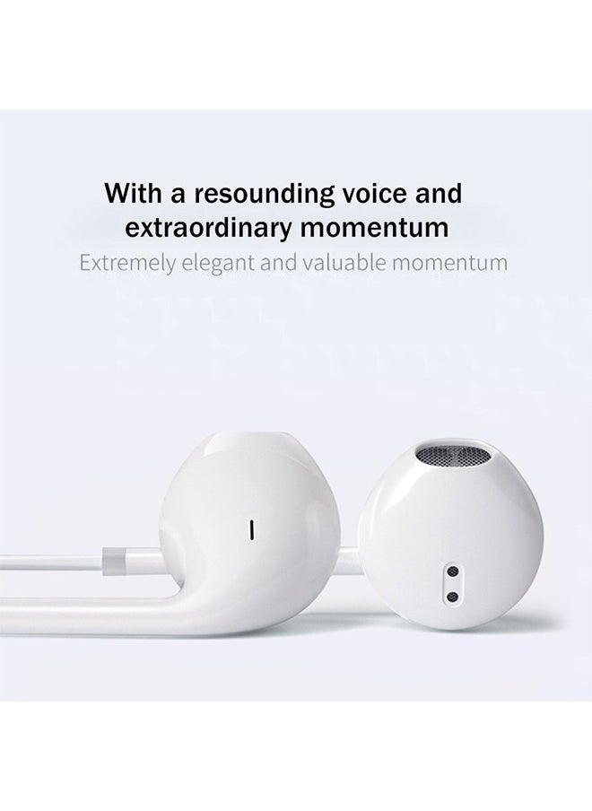 Ocean In-Ear Headphone 3.5mm Wired Earphone for Huawei, with Microphone Headset Noise Isolating Earphones, Suitable for iPad, Xiaomi, Huawei,  Android Mobile Phone, Tablets, Laptops, White  - Image 2