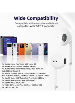 In-Ear Headphone 3.5mm Wired Earphone for Huawei, with Microphone Headset Noise Isolating Earphones, Suitable for iPad, Xiaomi, Huawei,  Android Mobile Phone, Tablets, Laptops, White - pzsku/ZAF42D2D31EFFB6F8801DZ/45/_/1715414937/27af0503-8dfb-4e68-9946-76d63e252e7b