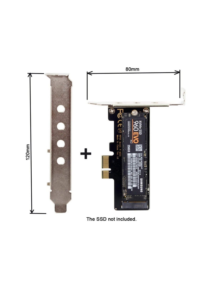 Generic - NVMe PCIe Adapter, PCI-E 4.0 M.2 SSD Adapter NVMe to PCIe Card AHCI PCI Card NVMe Expansion Card M.2 to PCI-E PCI-E SSD Mount High-Speed NVMe Card M.2 Adapter Low Profile PCI-E 4.0 SSD Card - Image 1