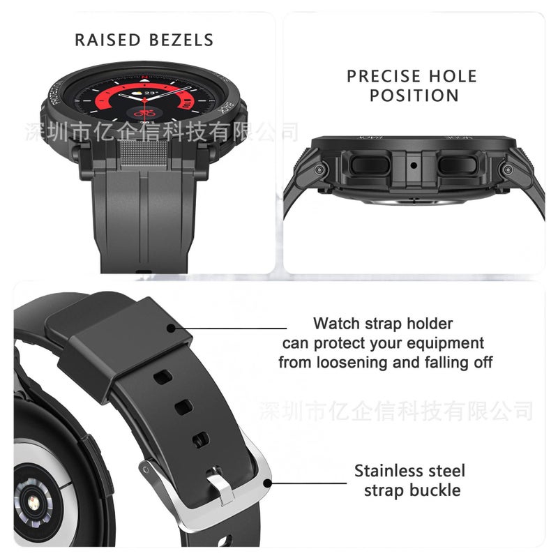 سوار ساعة ذكية باللون وردي قابل للتعديل متوافق مع Samsung Galaxy Watch 5 Pro بملاءمة قابلة للتعديل وحزام بديل للاستخدام اليومي للحمل اليومي للاستخدام المتكرر لترتيب الأغراض - Image 4