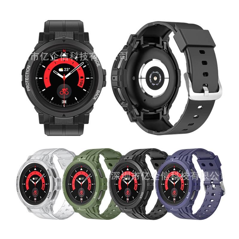 سوار ساعة ذكية باللون وردي قابل للتعديل متوافق مع Samsung Galaxy Watch 5 Pro بملاءمة قابلة للتعديل وحزام بديل للاستخدام اليومي للحمل اليومي للاستخدام المتكرر لترتيب الأغراض - Image 3