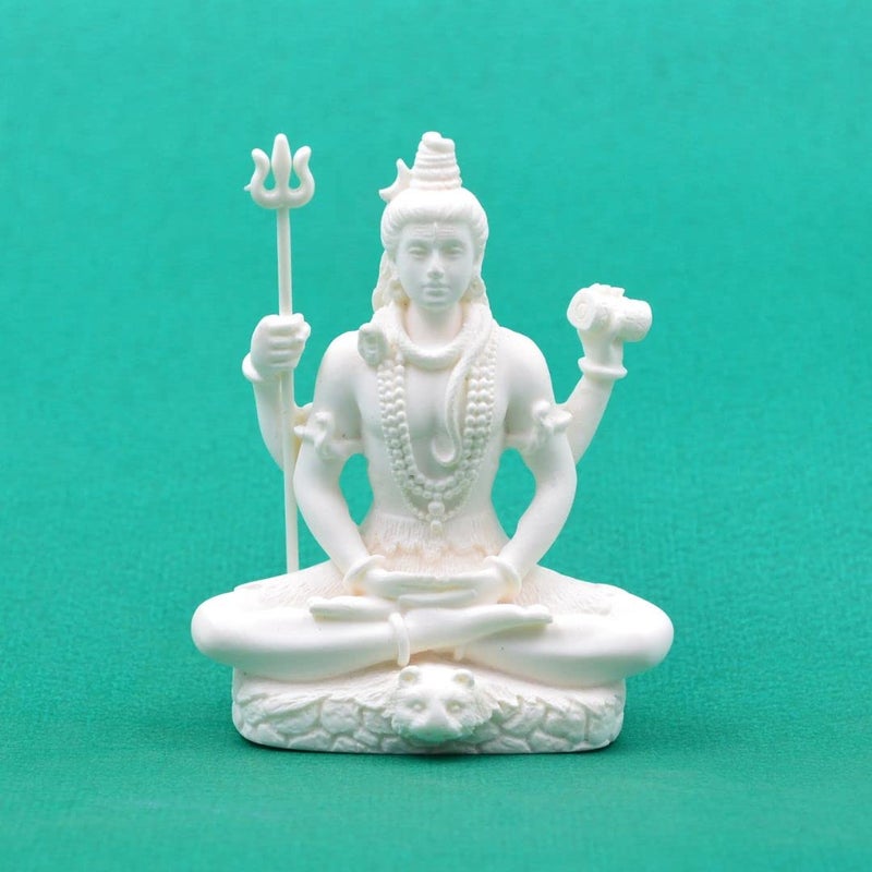 CraftVatika Shiv Shiva Murti Statue Idols Sculpture for Car Dashboard Pooja Temple Room Home Decoration & Festival Occasions Gifts (3 Inches Height, Resin) (SHRS114) - Image 2