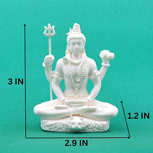 CraftVatika Shiv Shiva Murti Statue Idols Sculpture for Car Dashboard Pooja Temple Room Home Decoration & Festival Occasions Gifts (3 Inches Height, Resin) (SHRS114) - Image 3