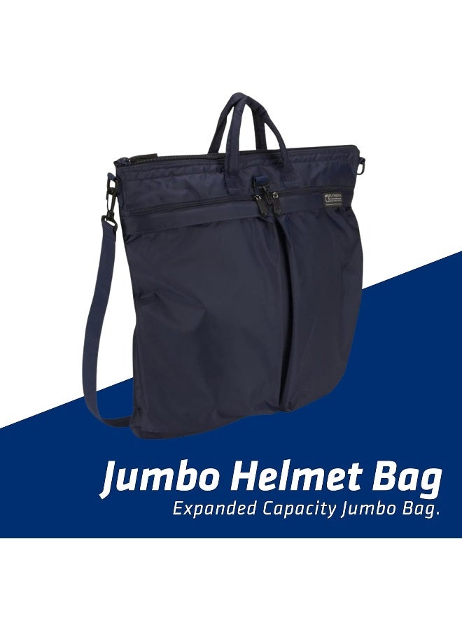 FLYBOYS Jumbo Helmet Bag - Fits All Military-Issued & Civilian Flight Helmets - Expanded Capacity, Nylon Shoulder Bag - For Professional Pilots, General Aviation - 19.5 in X 20 in - Black - Image 2