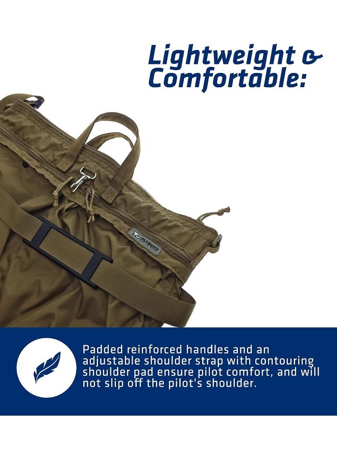 FLYBOYS Jumbo Helmet Bag - Fits All Military-Issued & Civilian Flight Helmets - Expanded Capacity, Nylon Shoulder Bag - For Professional Pilots, General Aviation - 19.5 in X 20 in - Black - Image 5