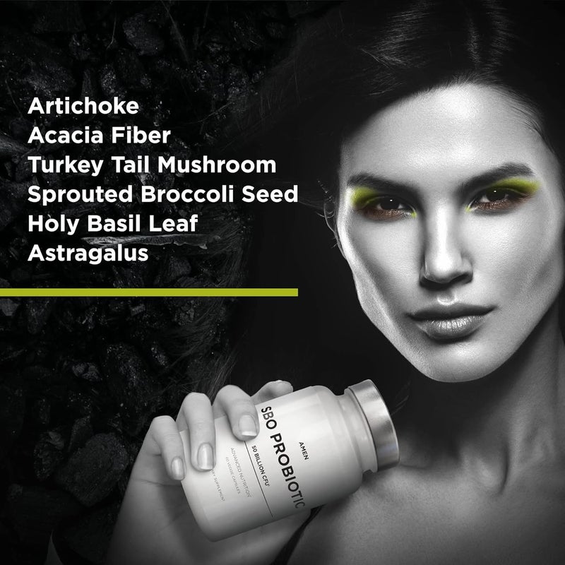 Amen Probiotics Supplement SBO Probiotic and Organic Prebiotics 50 Billion CFUs Shelf Stable No Refrigeration Required Flora Daily Probiotic Formula for Women  Men Vegan  NonGMO 60 Capsules - Image 4