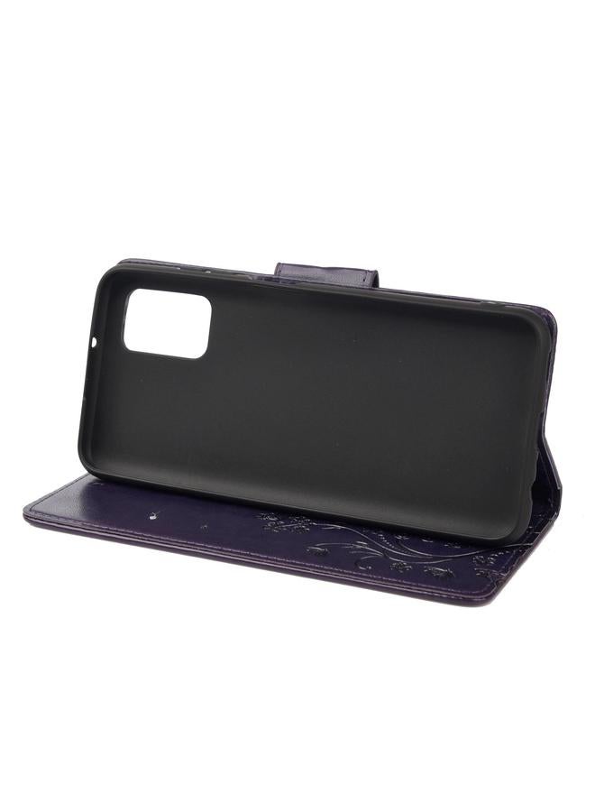 S-TOP Case For Samsung Galaxy A03s 166mm Butterfly Flower Pattern Horizontal Flip Leather Case with Holder & Card Slots & Wallet - Image 5