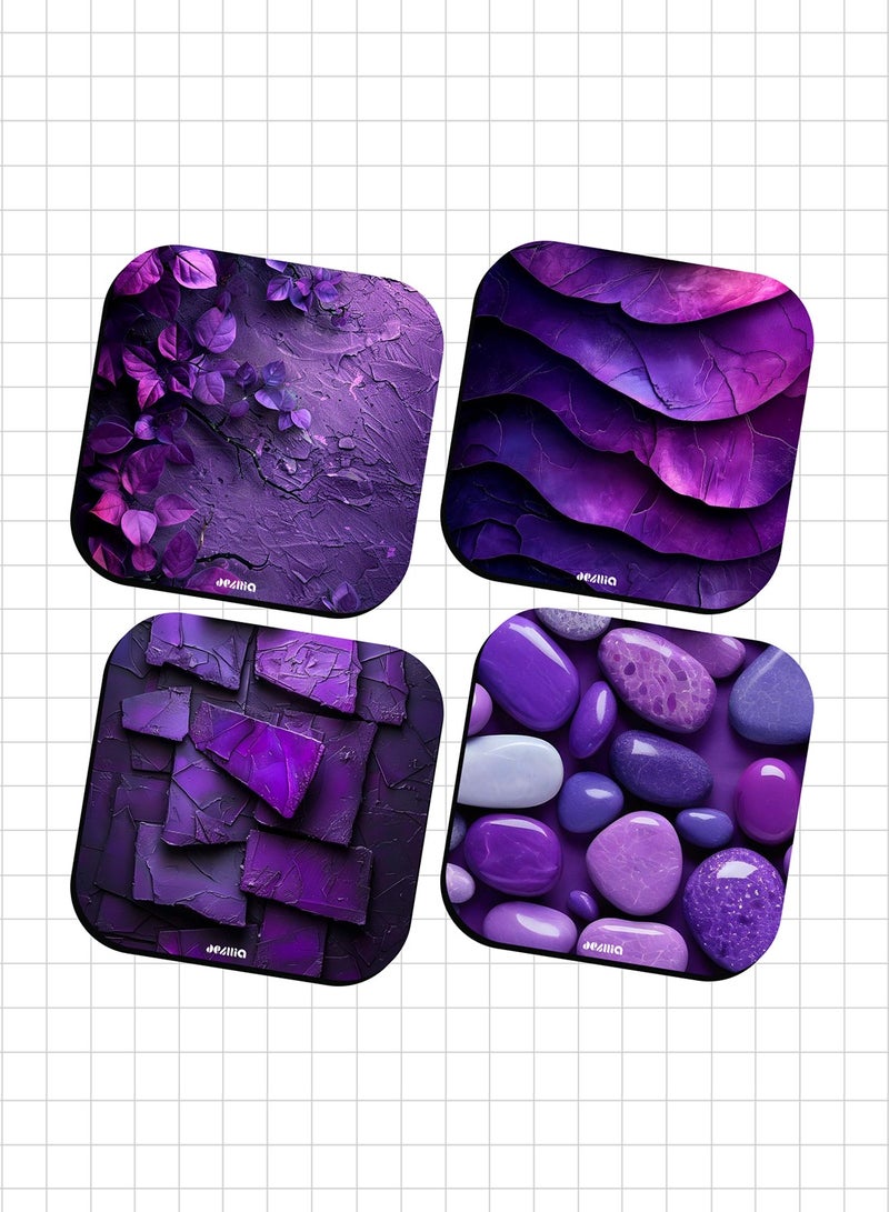 ديزليا مجموعة قواعد أكواب خشبية مربعة - 4 قطع - COASTER/09  - Image 1