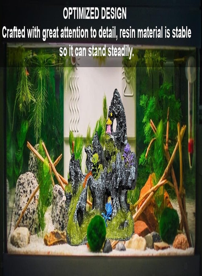 Mistletoe Small Mountain View Aquarium Rockery Stone Moss Air Stone Substrate Hiding Cave Tree Fish Tank Ornament Decoration Masterpiece - Image 5