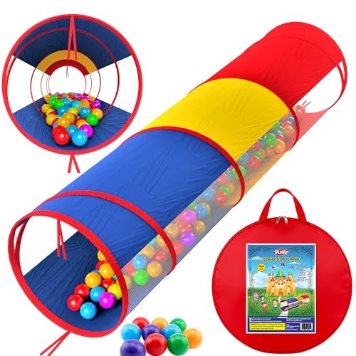 Playz ExtraLarge Play Tunnel for Toddlers 13 Years PopUp Baby Crawl Tube Sensory Activity Indoor Outdoor Kids Toy Collapsible for Easy Storage - Image 1