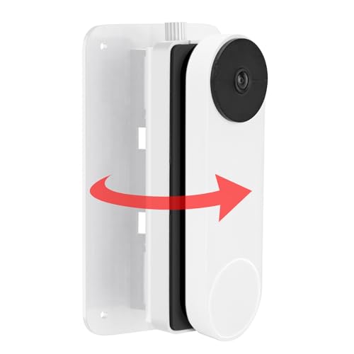 CaGuan Adjustable Doorbell Mount (30°to 145°) for Google Nest Doorbell Wired-2nd Gen, Google Nest Hello Door Bell, Door Bell Wedge Mount for Apartment, No Drill-White - Image 1