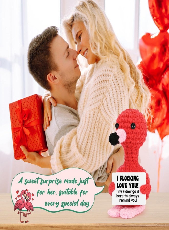 BdayPtion Funny Anniversary Women Gifts, Birthday I Love You Flamingo Gifts for Her Him, Christmas Stocking Stuffers Romantic Gift for Girlfriend Wife Couple Boyfriend, Handmade Crochet Flamingo Lover Present - Image 5