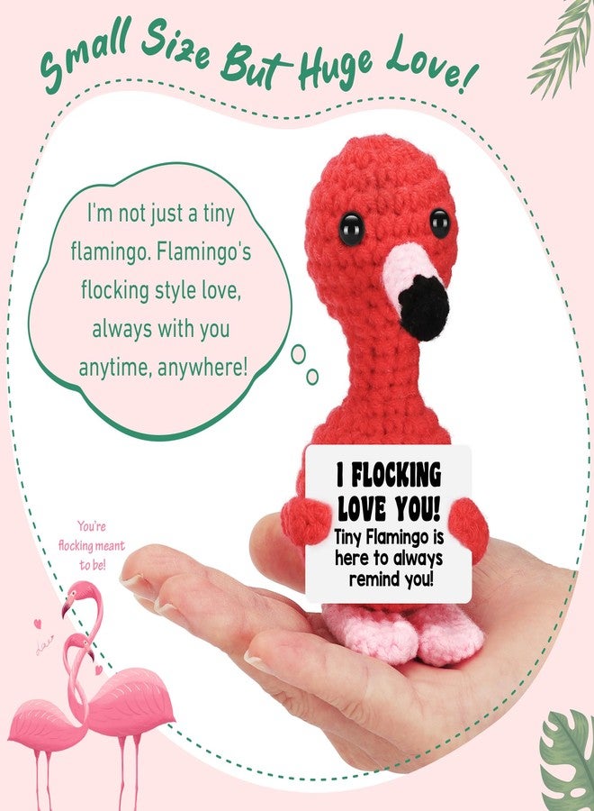 BdayPtion Funny Anniversary Women Gifts, Birthday I Love You Flamingo Gifts for Her Him, Christmas Stocking Stuffers Romantic Gift for Girlfriend Wife Couple Boyfriend, Handmade Crochet Flamingo Lover Present - Image 2