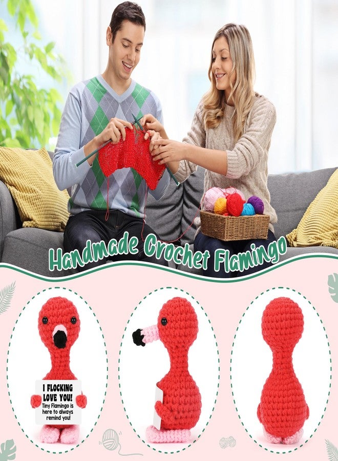 BdayPtion Funny Anniversary Women Gifts, Birthday I Love You Flamingo Gifts for Her Him, Christmas Stocking Stuffers Romantic Gift for Girlfriend Wife Couple Boyfriend, Handmade Crochet Flamingo Lover Present - Image 3