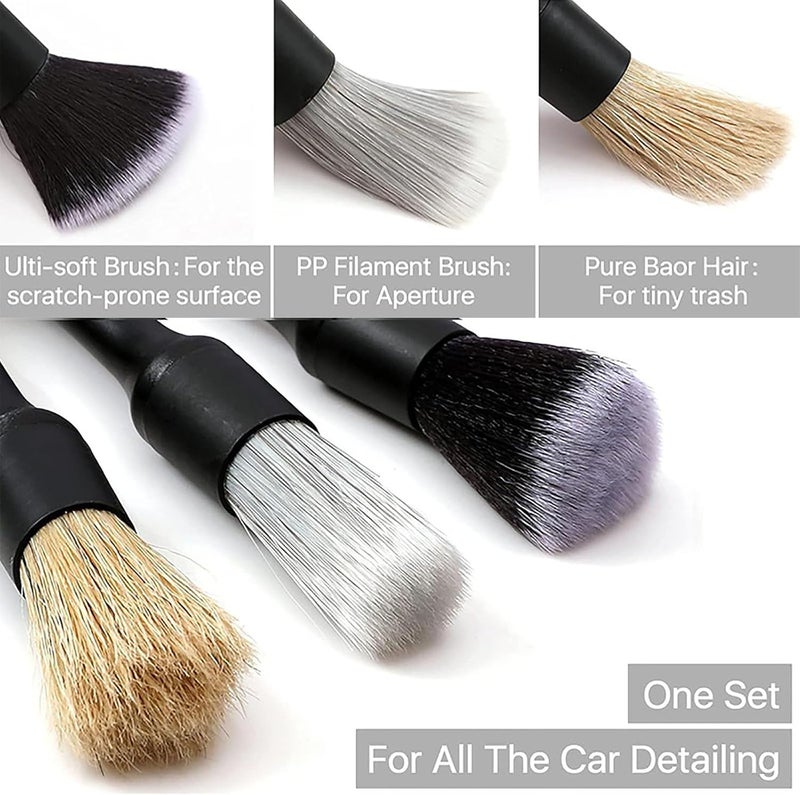 ToolHouse Cleaner resistant ToolHouse 5Pcs Automotive Brushes, Car Interior Detailing Brush Set, Car Cleaning Brush for Cleaning Wheels, Car Interiors, Ventilation Slots and Dashboards Trendy varied sizing alternatives - Image 5