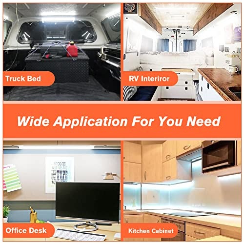 WELLUCK 12V Interior LED Light Bar, DC 12V LED Light Strip w/Switch for Car, Trailer, Truck Bed, Van, RV, Cargo, Boat, Cabinet, Slim Enclosed Trailer Lights Fixture, 12 Volt Led Lighting (700LM 6000K) - Image 2