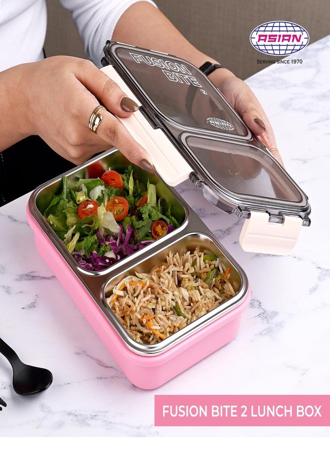 Asian Plastowares - 2 Insulated Lunch Box | Tiffin Box - Leak-Proof, Airtight | Lunch Box for Kids & Adults | Durable & Spill-Free School, Office, and College Tiffin | Light Pink - Image 2