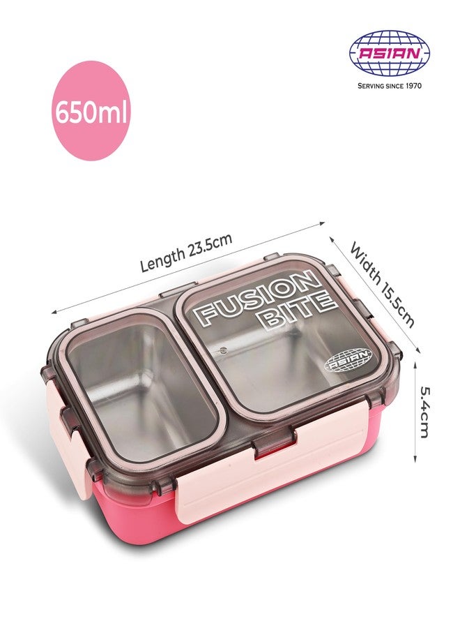 Asian Plastowares - 2 Insulated Lunch Box | Tiffin Box - Leak-Proof, Airtight | Lunch Box for Kids & Adults | Durable & Spill-Free School, Office, and College Tiffin | Light Pink - Image 3