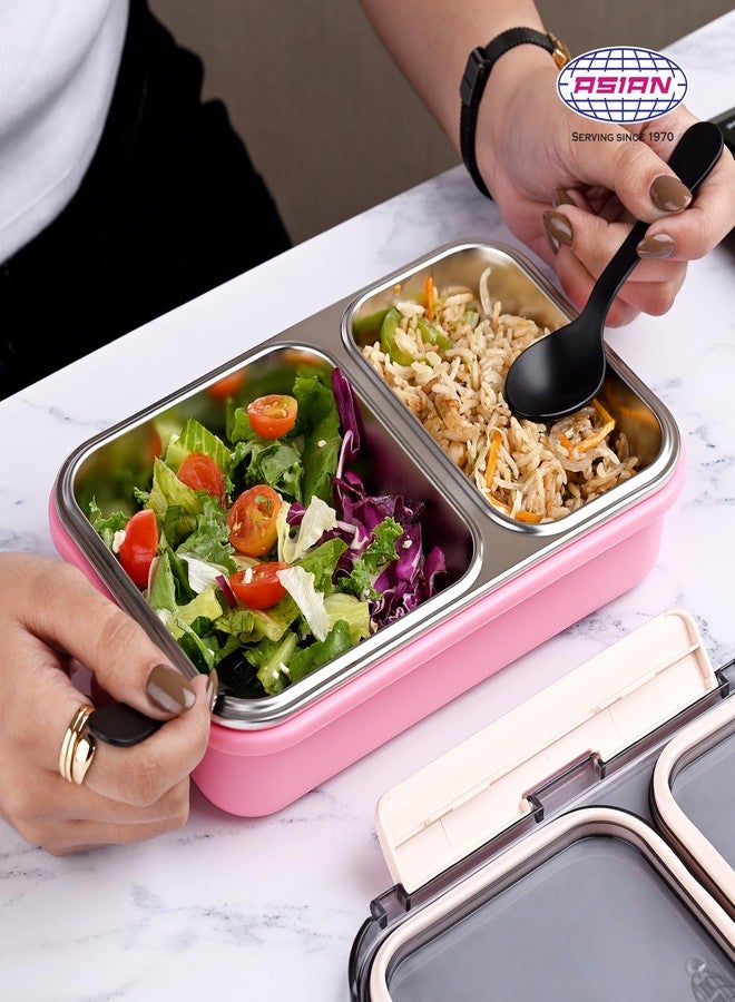 Asian Plastowares - 2 Insulated Lunch Box | Tiffin Box - Leak-Proof, Airtight | Lunch Box for Kids & Adults | Durable & Spill-Free School, Office, and College Tiffin | Light Pink - Image 5