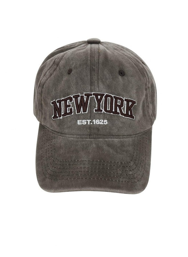 ZEVORA Men's Newyork Grey Cotton Baseball Cap with Adjustable Back Closure | Unisex Cap - Image 1
