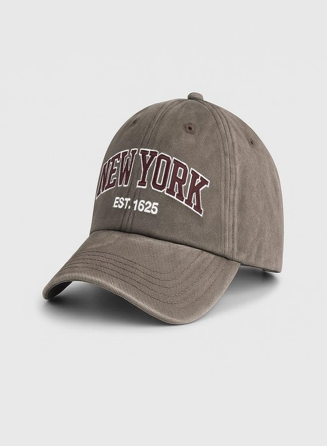 ZEVORA Men's Newyork Grey Cotton Baseball Cap with Adjustable Back Closure | Unisex Cap - Image 3