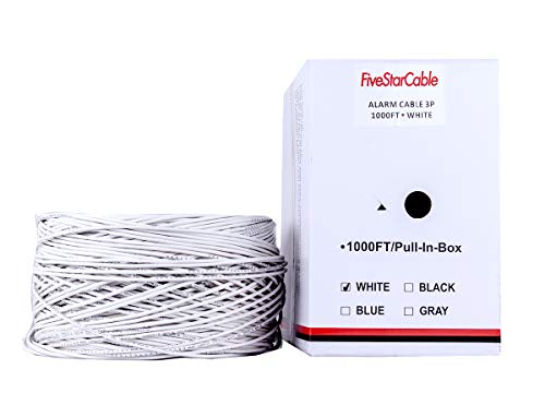 FiveStarCable 22-6 1000 Ft 22 AWG 6 Conductors Alarm Security Wire 22/6 22-6 Security Cable Alarm Audio Power Bulk Cable White - Image 3
