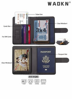 WAOKN Storage Bag for Magnetic Suction of Overseas Flight Tickets, Passport Documents,Simple and Stylish Leather Passport Holder Sky Blue Passport Sleeve Travel Wallet Multi functional ID Pack  - Image 5