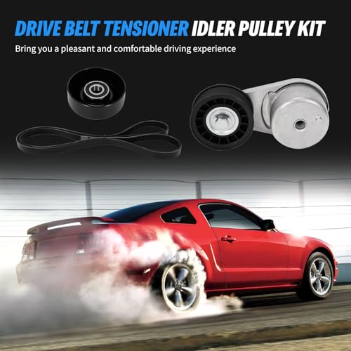 Lazenta Engine Serpentine Drive Belt Tensioner Idler Pulley Kit,Compatible with Ford Mustang 2005 2006 2007 2008 2009 2010 4.0L V6 - Image 4